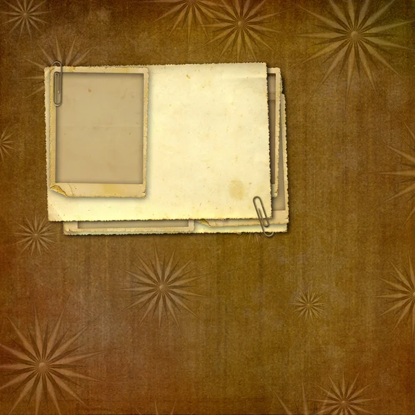 Old vintage paper with grunge frames for photos — Stock Photo, Image