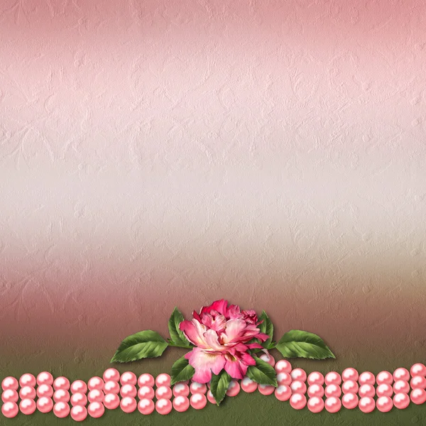 Schön bemalte Rose auf abstraktem Hintergrund zum Gratulieren — Stockfoto