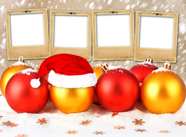 Karácsonyi bál a papír alapon, Santa Claus kalap — Stock Fotó