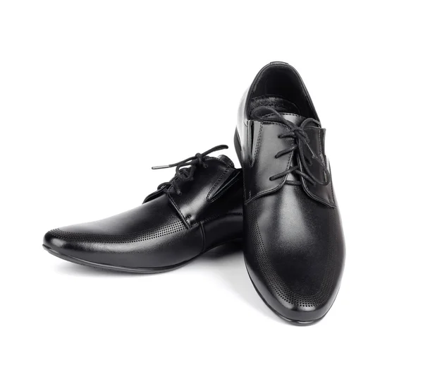 The black elegant men's shoes on the white isolated background — Stock Photo, Image