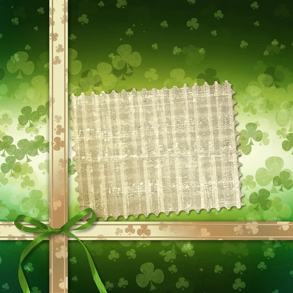 St. Patrick dzień kartkę z życzeniami na zielonym tle — Zdjęcie stockowe