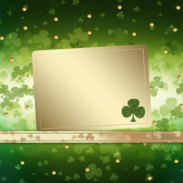 Tarjeta de felicitación del Día de San Patricio en el fondo verde — Foto de Stock