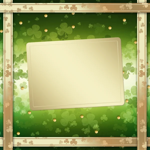 St. Patricks Day lykønskningskort på den grønne baggrund - Stock-foto