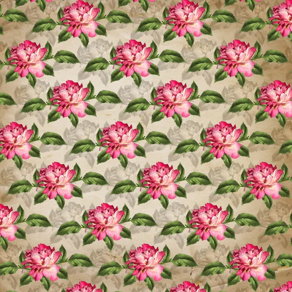 Grunge vintage background with flowers for design — Stock Photo, Image