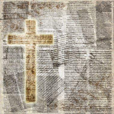 Soyut kağıt arka plan üzerinde parlayan Kutsal haç