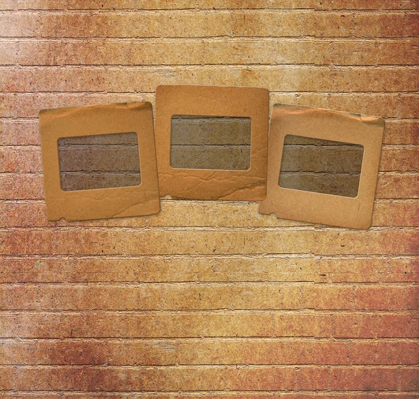Diapositivas de papel viejo para fotos sobre fondo abstracto oxidado — Foto de Stock