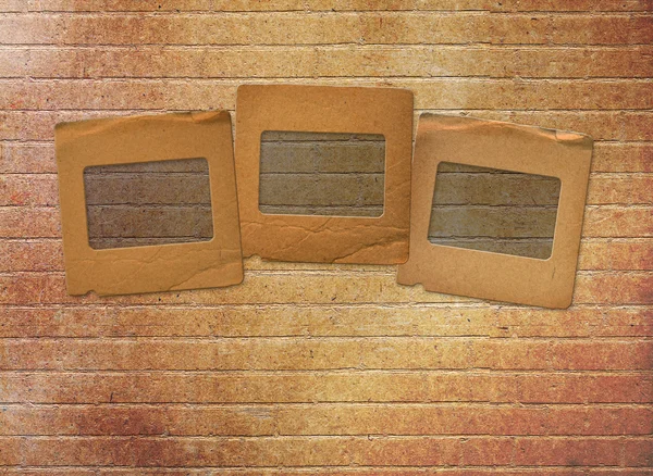 Diapositivas de papel viejo para fotos sobre fondo abstracto oxidado —  Fotos de Stock