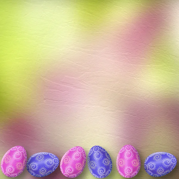 Fondo pastel con huevos multicolores para celebrar la Pascua — Foto de Stock