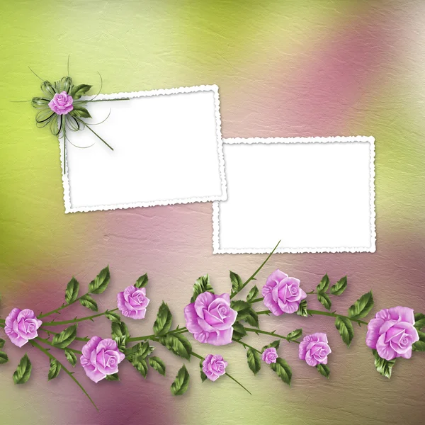 Drawing beautiful bouquets of roses on pastel background — Stock Photo, Image