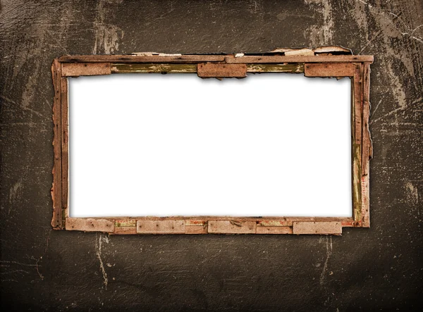 Old window on the antique wall with metal nail — Stock Photo, Image