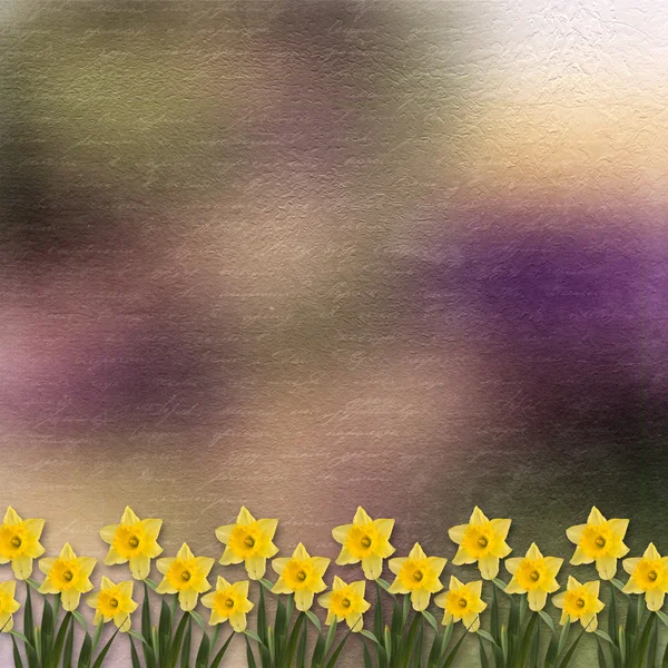 Kort för inbjudan eller gratulationen med massa blomma — Stockfoto