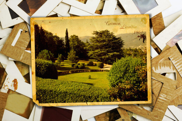 Набор старых слайдов, фотографий и открыток
 