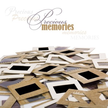 vintage eski slaytlar, fotoğraf ve film masada