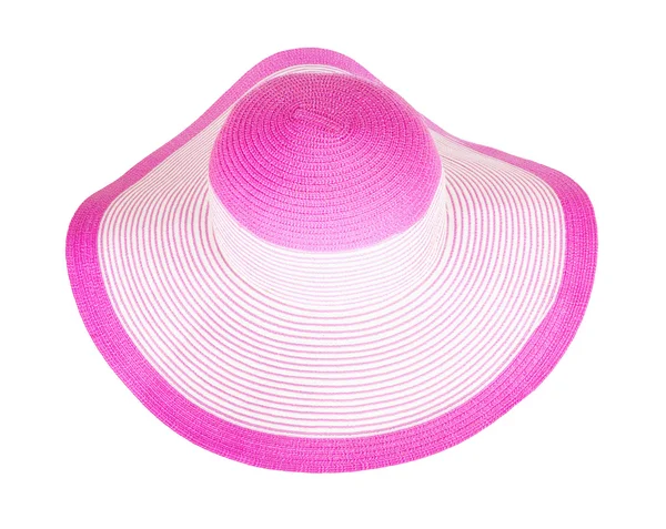 Cappello estivo rosa paglia isolato — Foto Stock