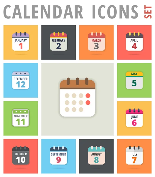 Conjunto de ilustrações vetoriais de ícones de calendário — Vetor de Stock