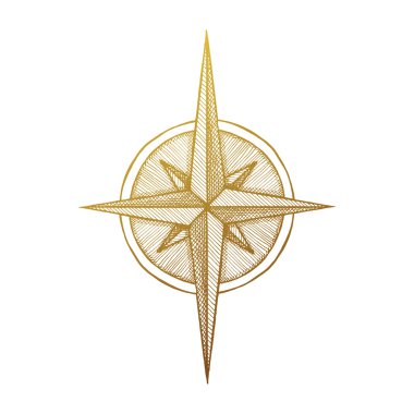 El çekilmiş pusula Rüzgar gülü simgesi