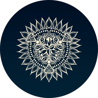 Yuvarlak kaligrafi amblemi. Kafe vektör çiçek simgesi