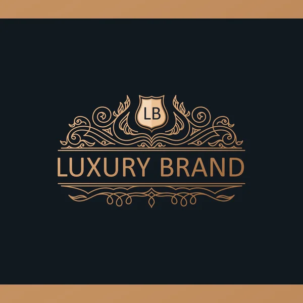 Logotipo de lujo caligráfico. Emblema elegantes elementos de decoración. Vintage — Vector de stock