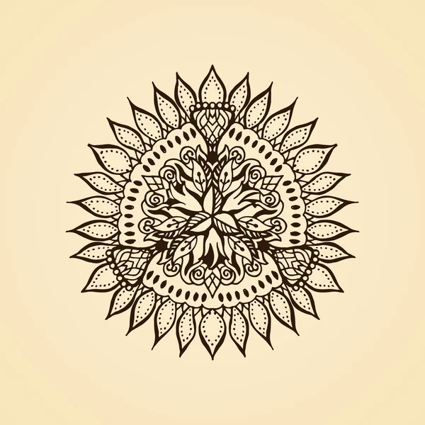 Emblema caligráfico redondo. Símbolo floral vectorial para café — Archivo Imágenes Vectoriales