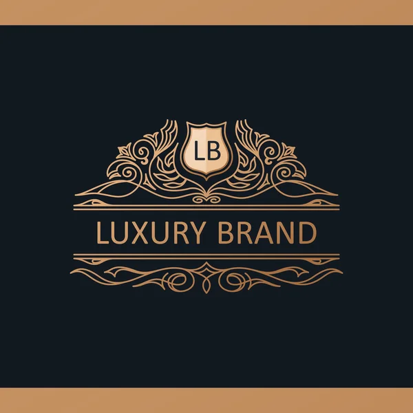 Caligráfico Logotipo de luxo. Emblema elementos de decoração elegantes. Vindima —  Vetores de Stock