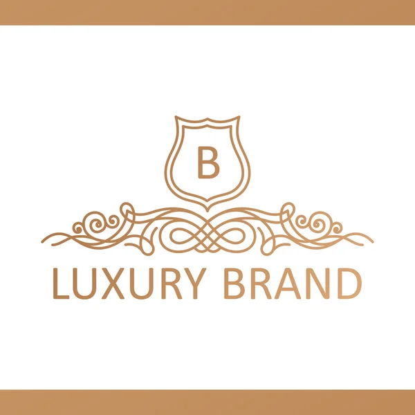 Calligraphic Luxury logo. Emblem elegant decor elements. Vintage — Stock Vector