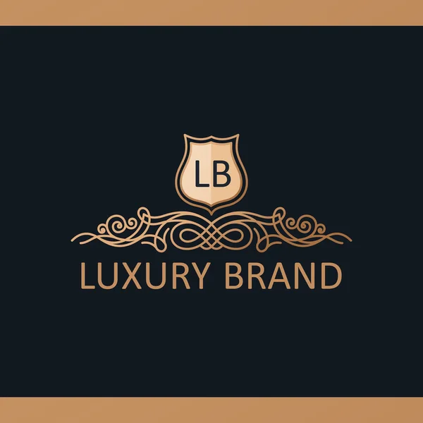 Logo Calligraphic Luxury. Emblema elementi decorativi eleganti. Vintage — Vettoriale Stock