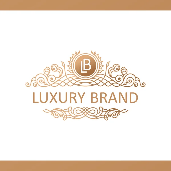 Calligraphic Luxury logo. Emblem elegant decor elements. Vintage — Stock Vector