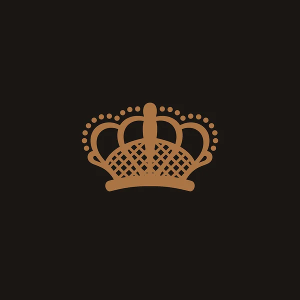 Crown logo black and beige style — Stock Vector