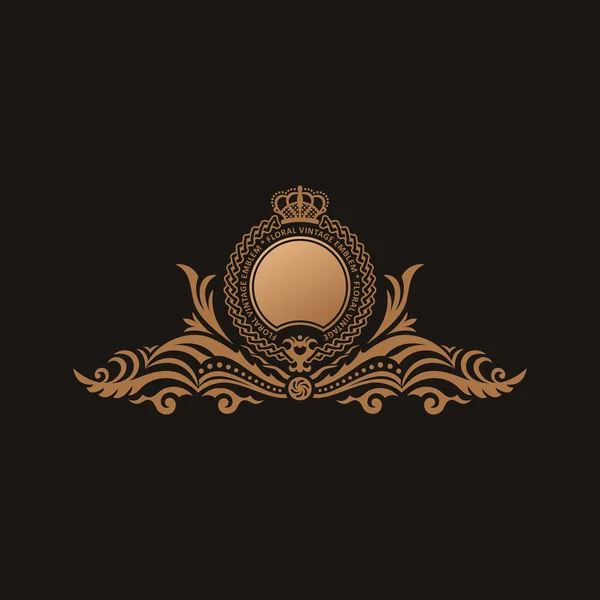 書道高級ロゴ。エンブレム エレガントな装飾要素。ヴィンテージ — ストックベクタ