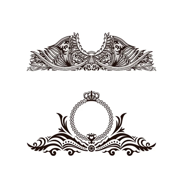 Kaligrafické luxusní logo. Emblém elegantní ozdobné prvky. Ročník — Stockový vektor