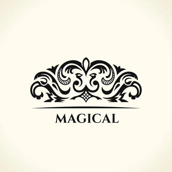 Elementos decorativos vintage florece ornamento caligráfico. Logotipo floral — Vector de stock