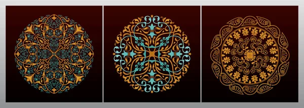 Vintage design decorativo de luxo de mandala dourada. Fundo do vetor para cartão de saudação — Vetor de Stock