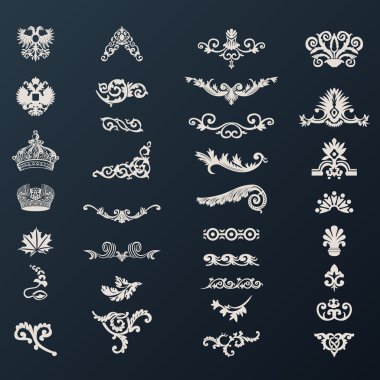 Vintage Kraliyet tasarım öğeleri siyah vektör