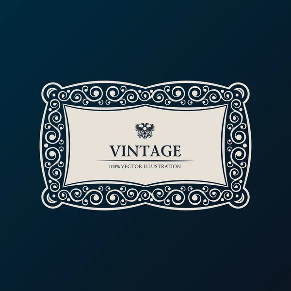 Ετικέτα πλαισίου του φορέα. vintage banner διακόσμηση — Διανυσματικό Αρχείο