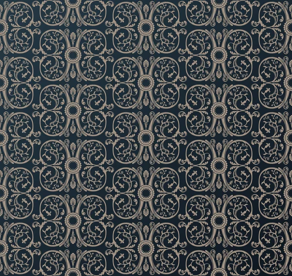 Naadloze vintage heraldische wallpaper sieraad zwarte achtergrond — Stockvector