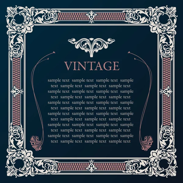 Étiquette cadre vectoriel. Décor de tag vintage médiéval — Image vectorielle