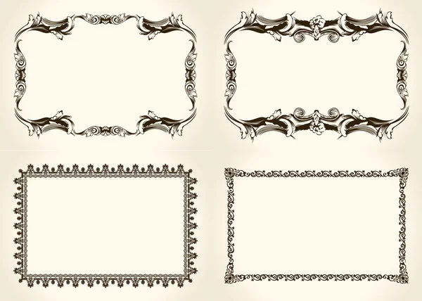 Vektorrahmen gesetzt. Aufwändige und alte Designelemente — Stockvektor