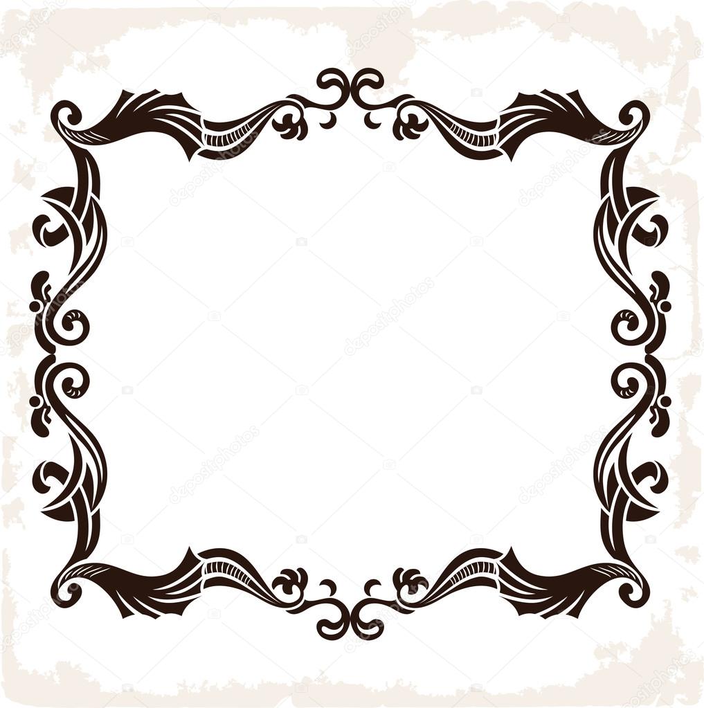 Vector vintage retro frame. Decorative background