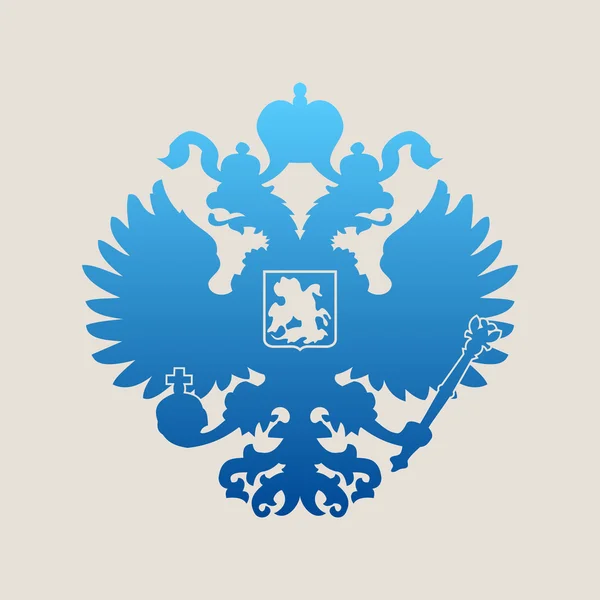 Russisches Wappen mit zweiköpfigem Adleremblem. Symbol des Reiches Stockillustration