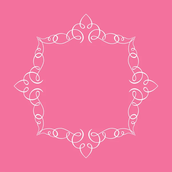 Kalligrafische frame en pagina decoratie. Vectorillustratie roze — Stockvector