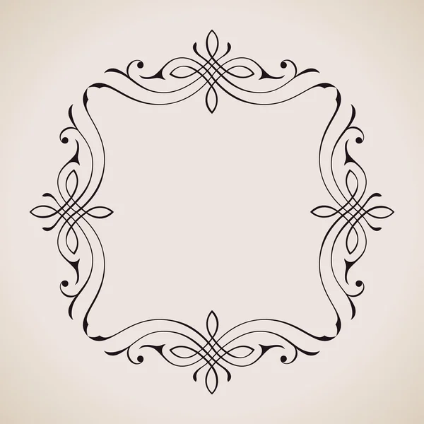 Marco caligráfico y decoración de página. Vector vintage illustrat — Vector de stock