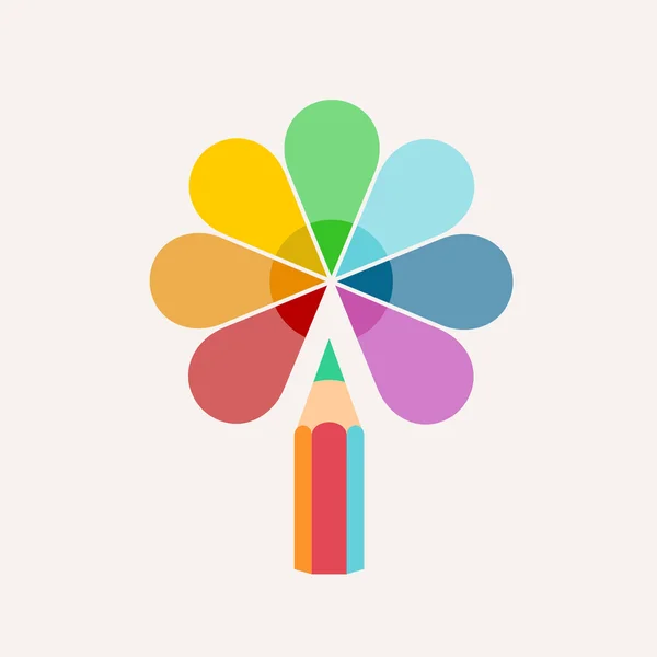 Kalem. Renkli boya ve simge vektör logosu — Stok Vektör