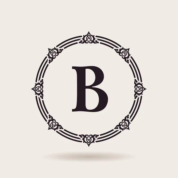 Moldura vetorial emblema de design caligráfico. Etiquetas vintage e crachá —  Vetores de Stock