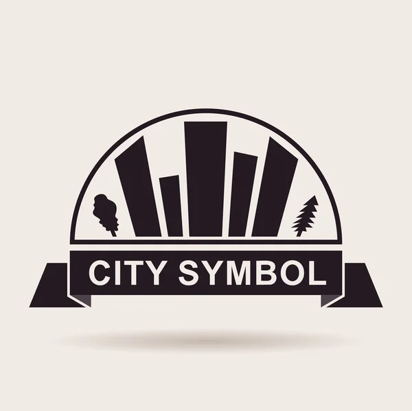 Prédios de logotipo da cidade. Ícone de vetor de silhueta — Fotografia de Stock Grátis