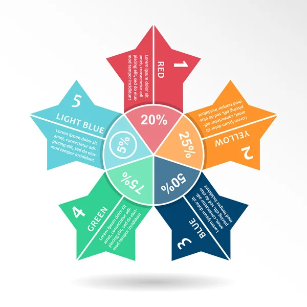 Cerchi frecce vettoriali infografiche. Modello di business, grafici, gra — Vettoriale Stock