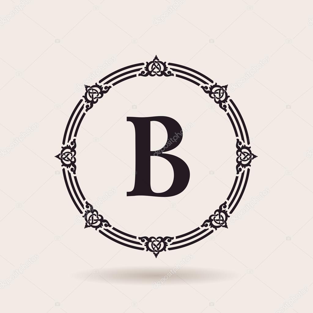 Vector frame calligraphic design emblem. Vintage labels and badg