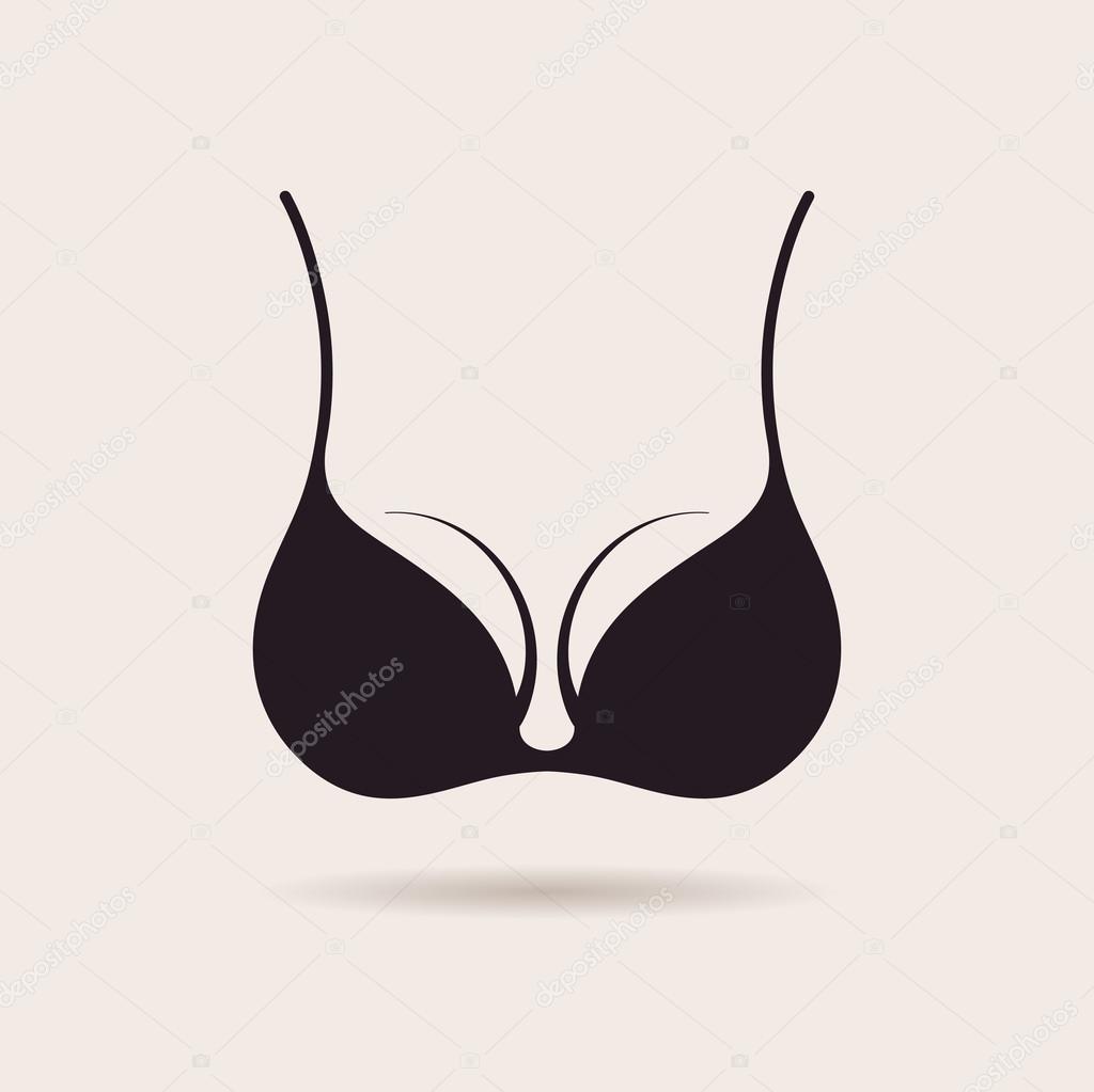 Bra icon logo. Vector lingerie illustration. Vintage label design symbol