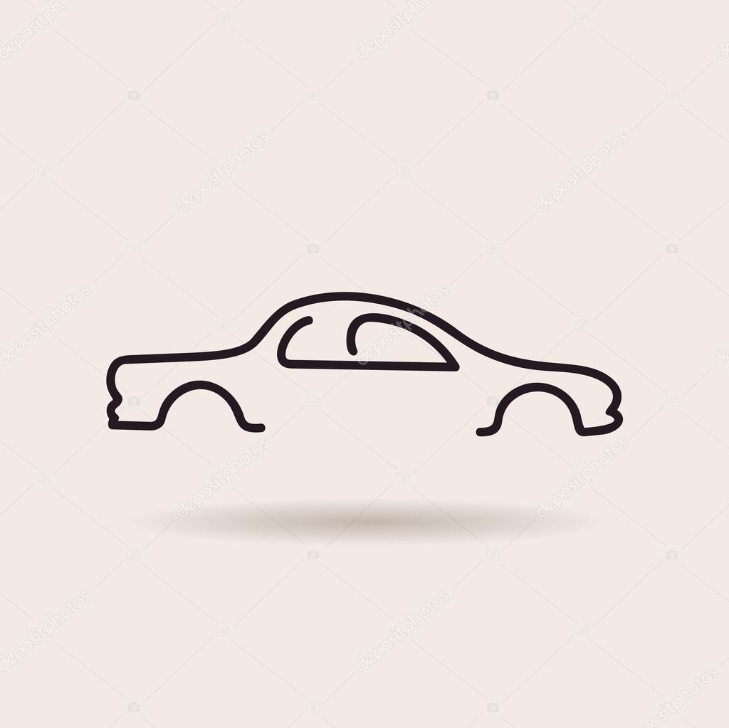 Car logos. contour line silhouette. vector icon