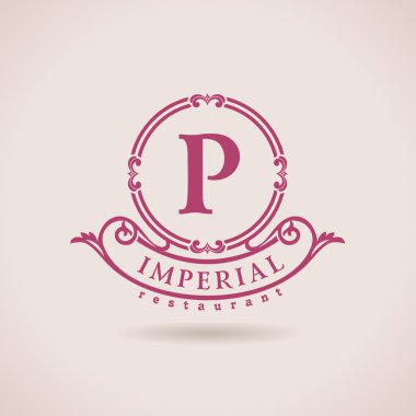 Lüks logo Restoran. Kaligrafi desen zarif dekor eleme
