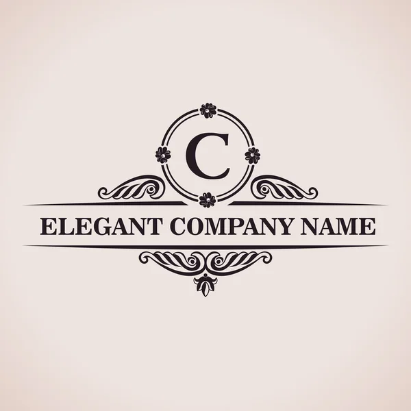 Logo di lusso. Modello calligrafico elementi decorativi eleganti. Vintage — Vettoriale Stock